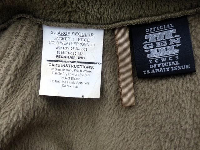 米軍実物　ポーラテックフリースジャケット　XL-L　コヨーテ ECWCS　165