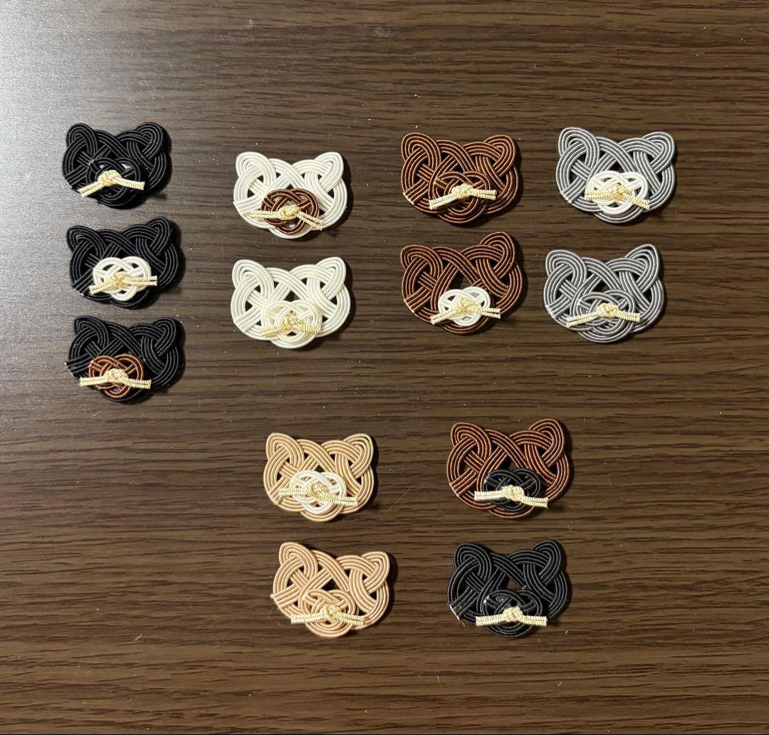 絹巻き水引パーツ 猫