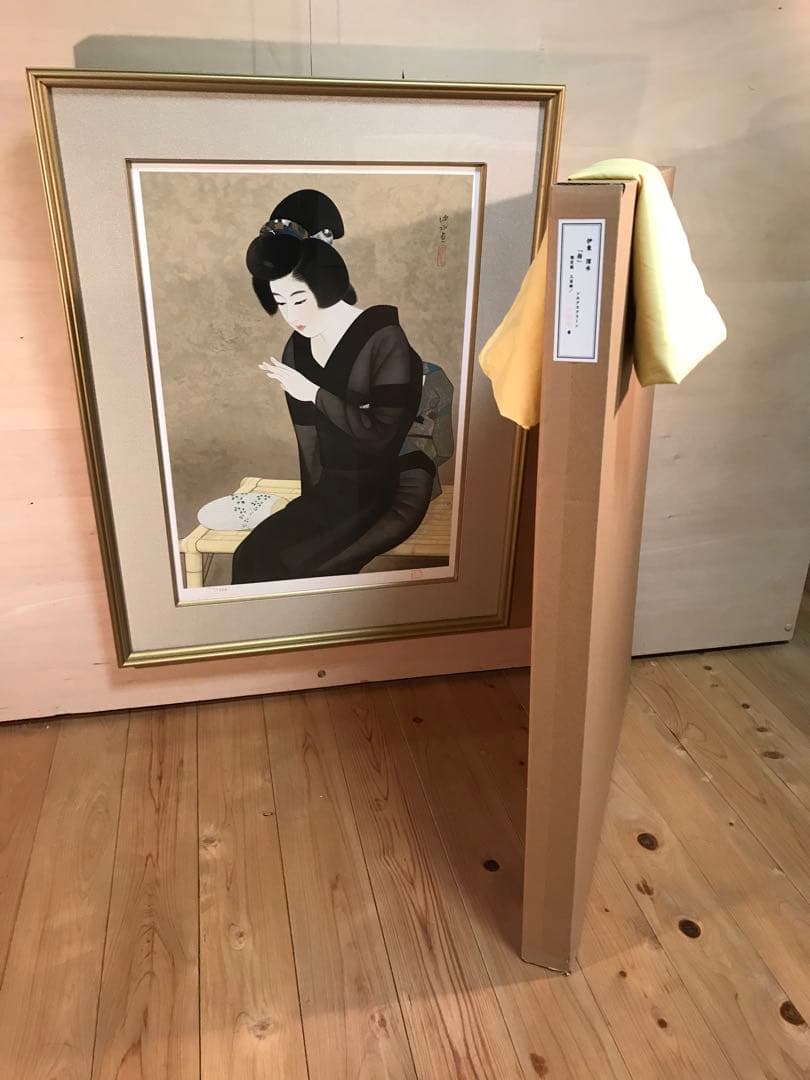 伊藤深水　「指」　シルクスクリーン　落款・エディション・作品証明シール有り