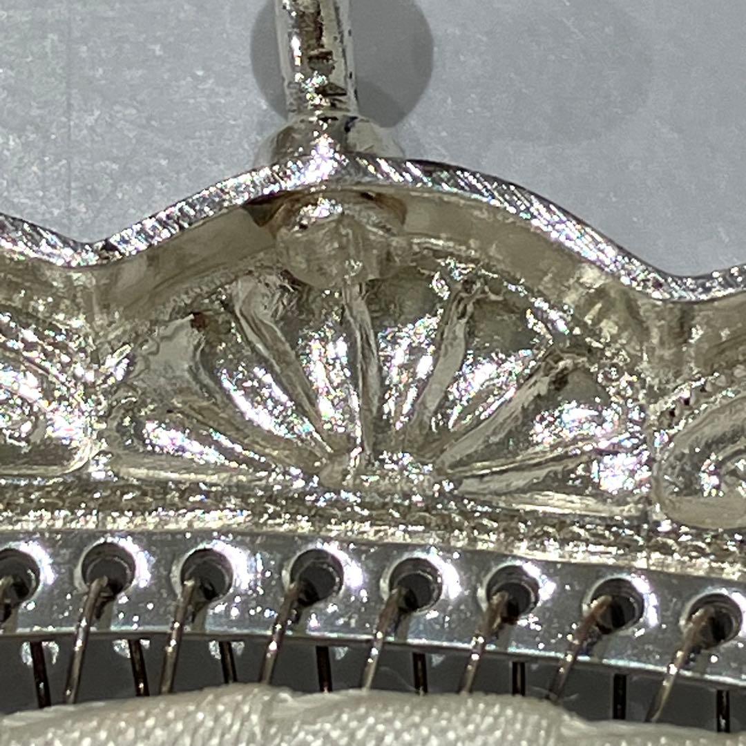 がま口 レース ネット ガマ口 ケース シルバーカラー アンティーク