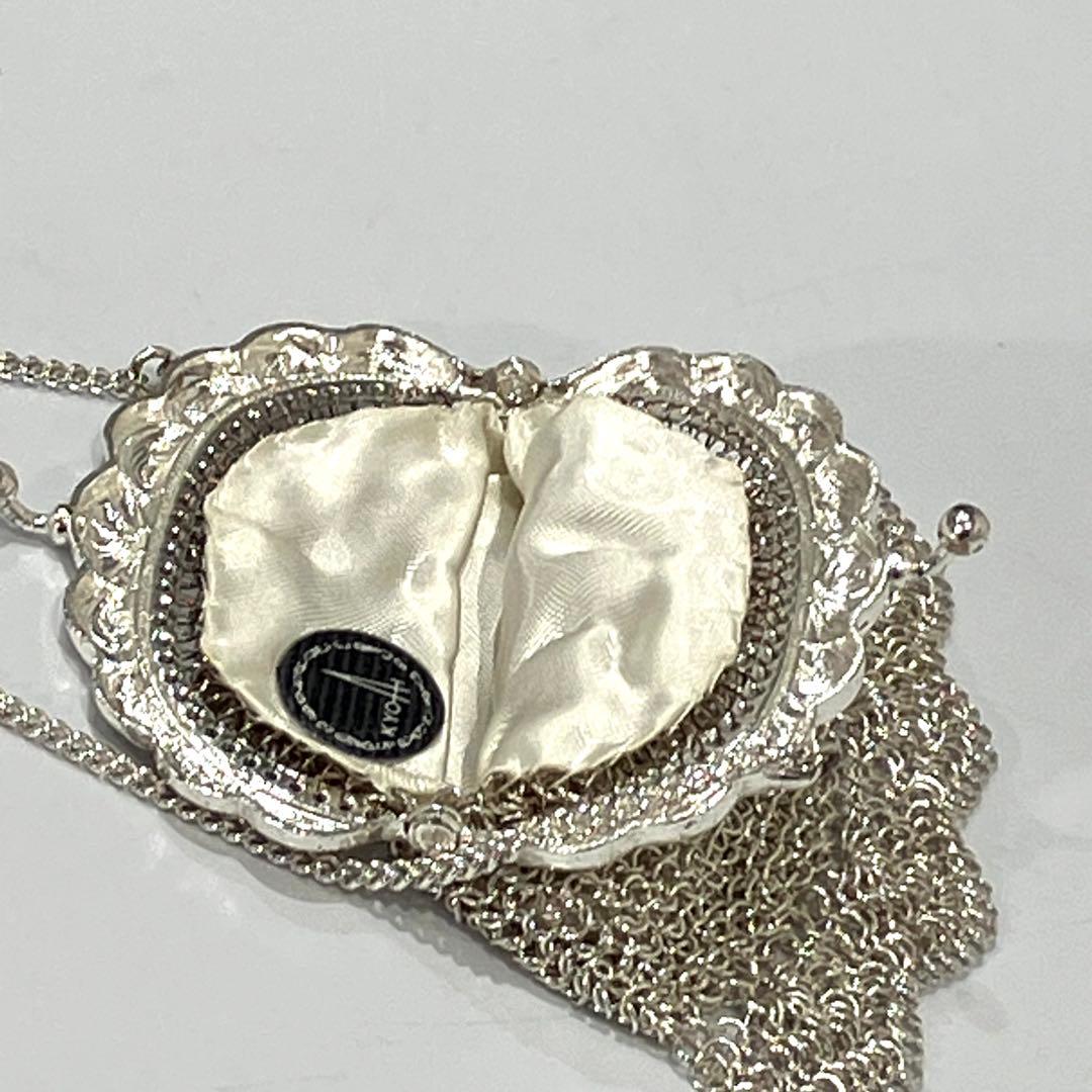 がま口 レース ネット ガマ口 ケース シルバーカラー アンティーク