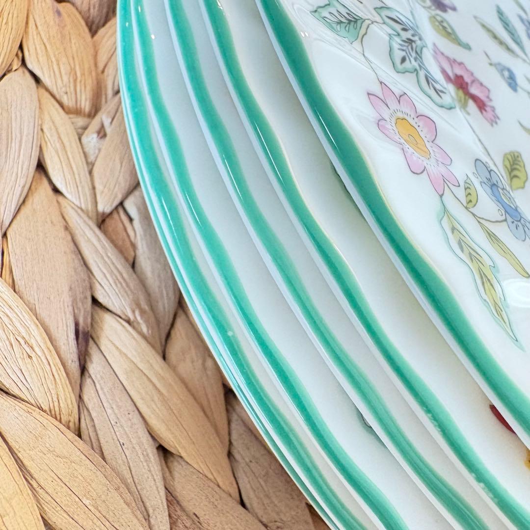 【美品】ハドンホール　グリーン　23cm 皿 ６枚セット ミントン