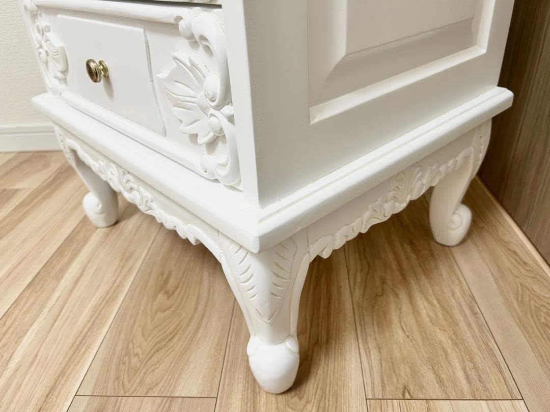 早い者勝ち★ ロココ アンティーク 猫脚 高級5段 チェスト ホワイト 白色