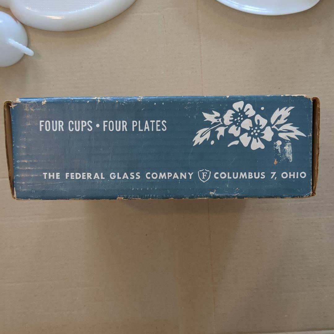 フェデラル FEDERAL スナックセット （皿4枚 カップ4個） 箱付き