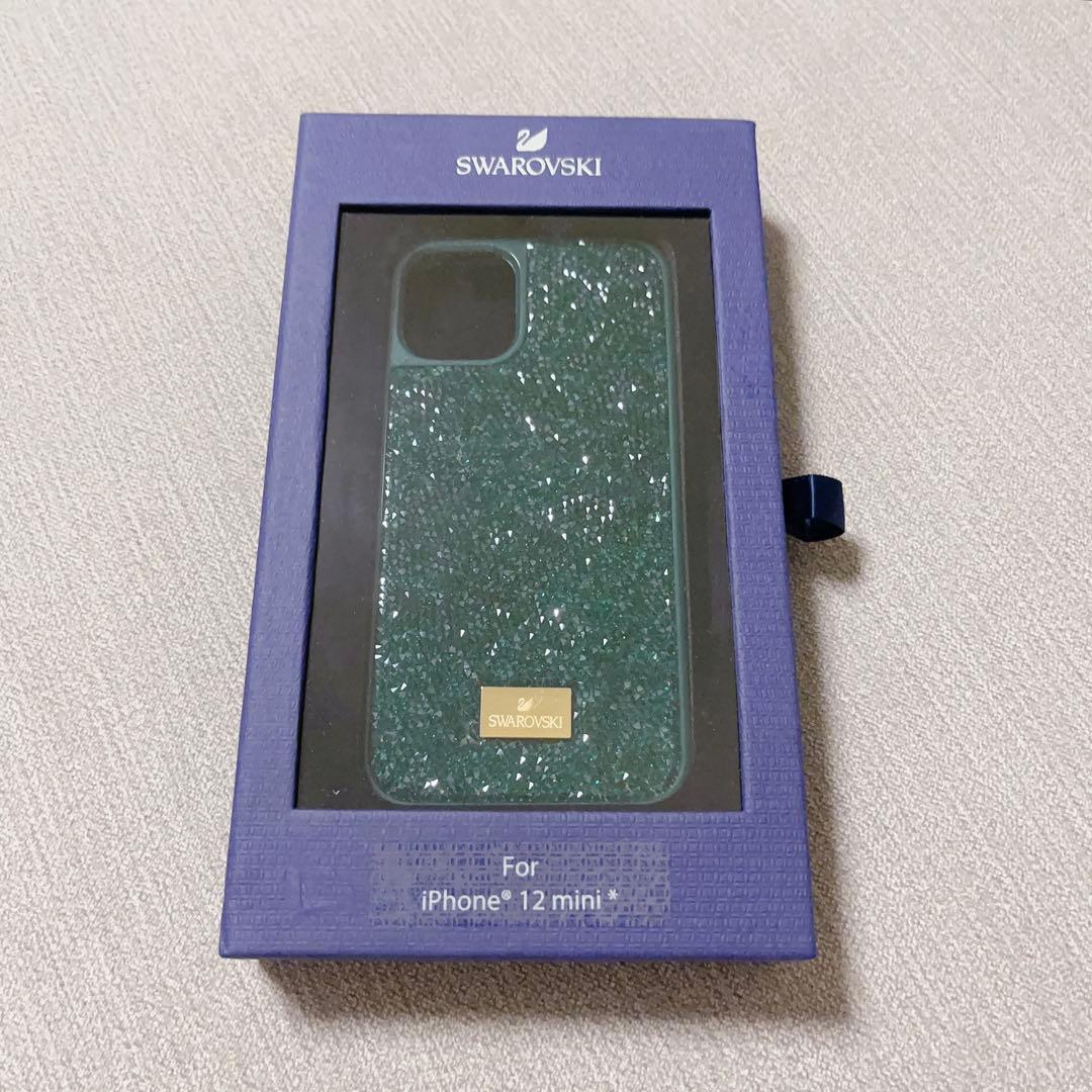 SWAROVSKI スワロフスキー iPhone 12 mini ストーン 緑