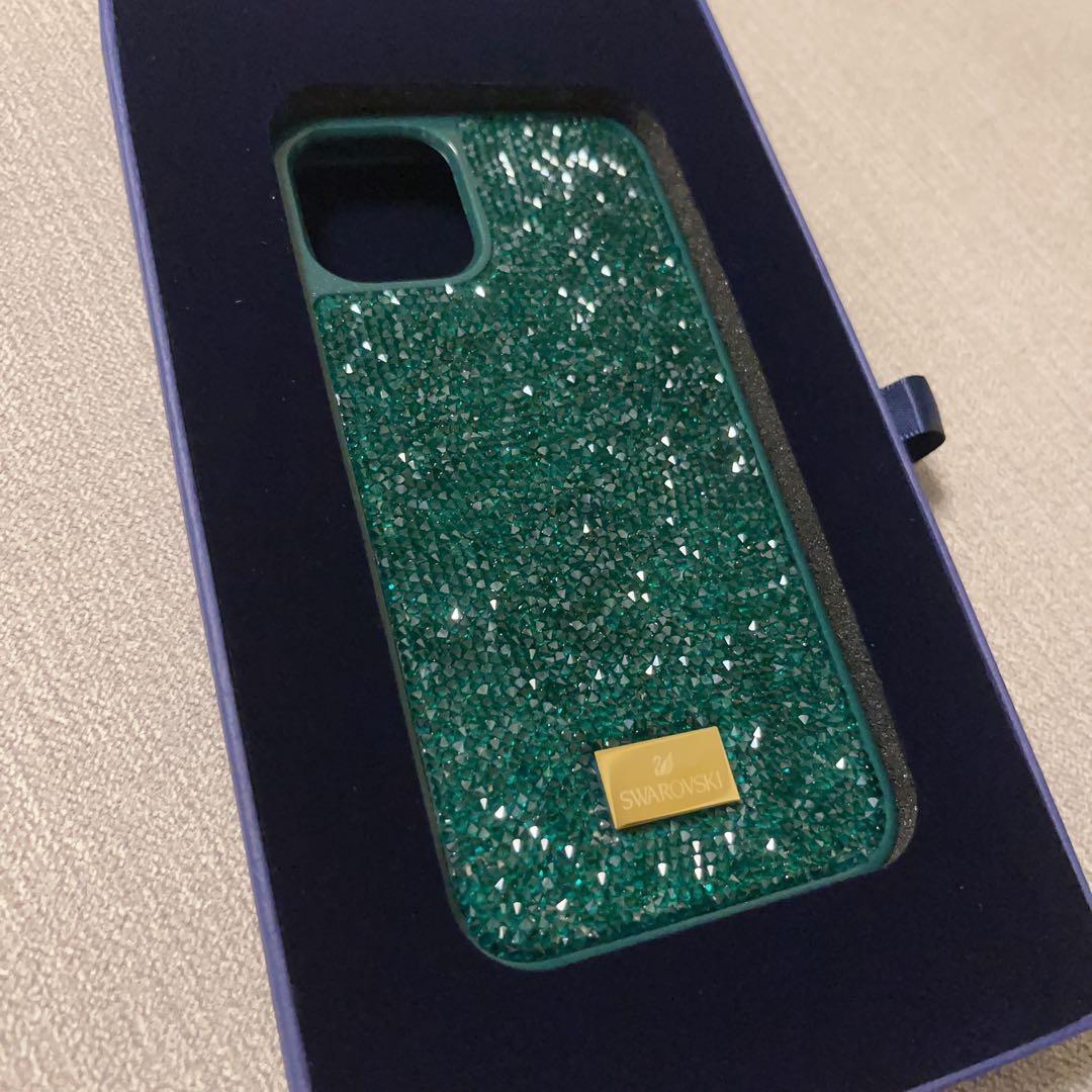 SWAROVSKI スワロフスキー iPhone 12 mini ストーン 緑