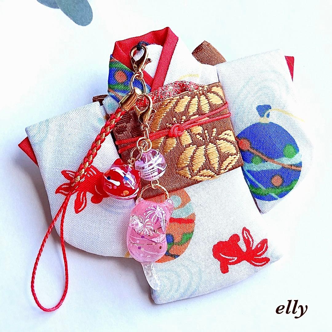 【かなママ様】1387.琉球ガラス　プルメリア　とびつき猫　レジン