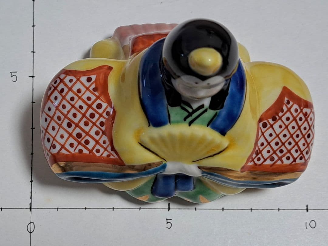 特価3月3日まで k-⑪九谷焼 ひな人形 3号 親王飾り 菊仙作 唐草 鹿の子