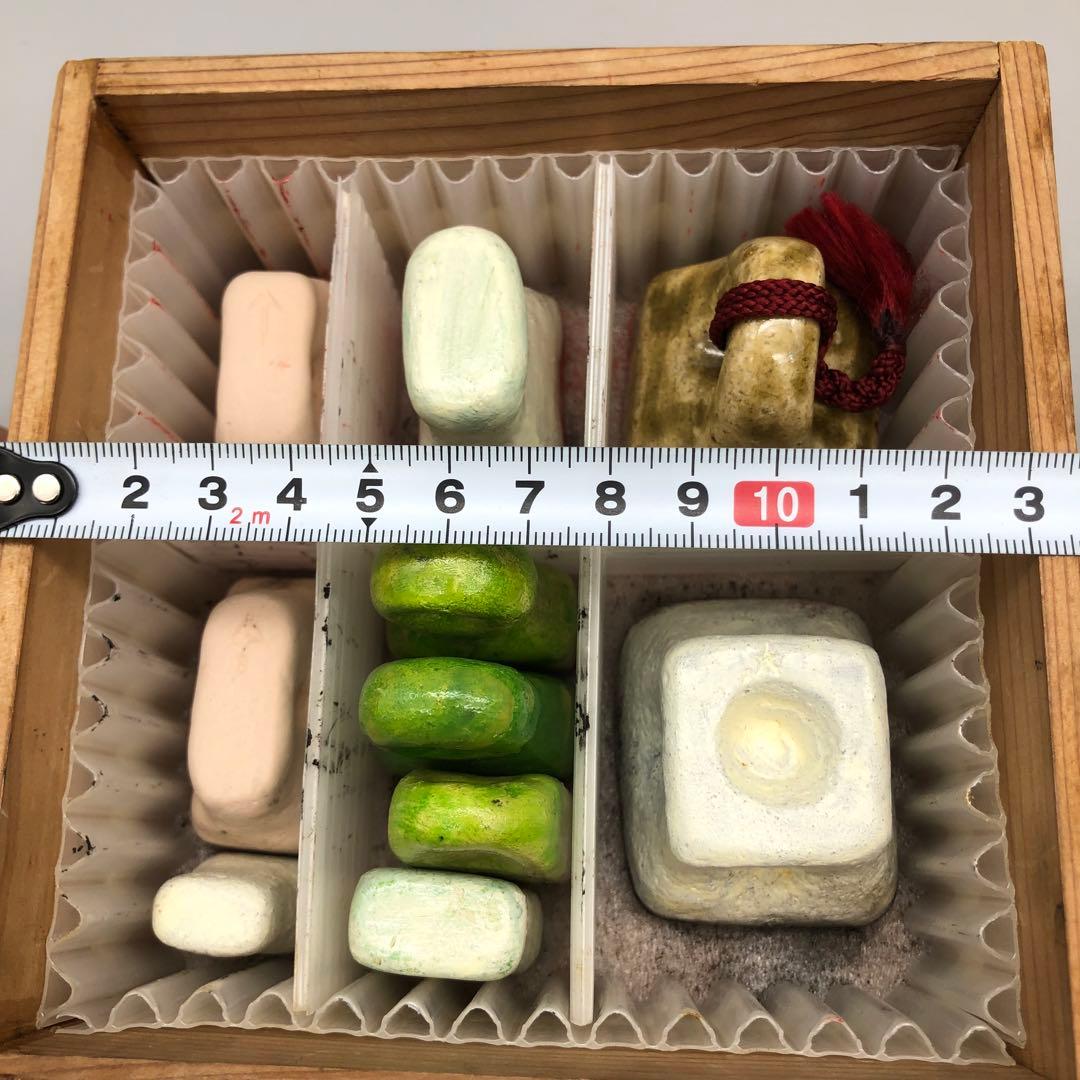 木箱入り陶印10点セット賀正元旦さる申年押し印伝統工芸アンティーク骨董品