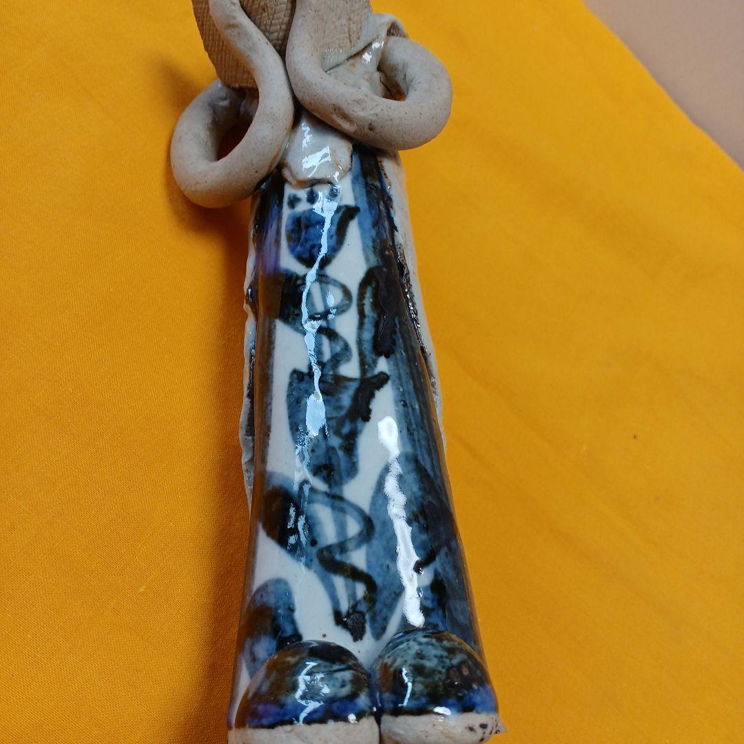 砥部焼　森元青芳　陶器人形