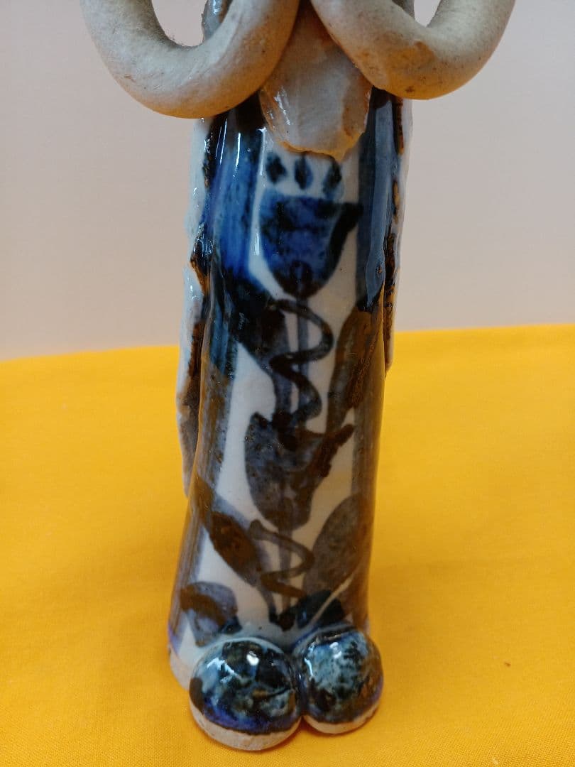 砥部焼　森元青芳　陶器人形