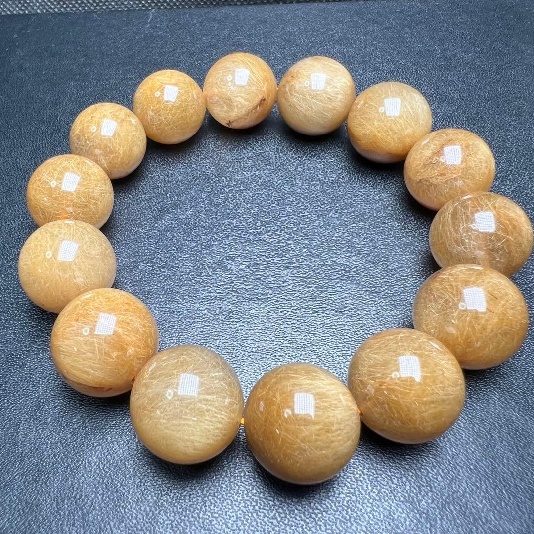 【610191】高品質 ヴィーナスルチルクォーツ 15.6mm ブレスレット