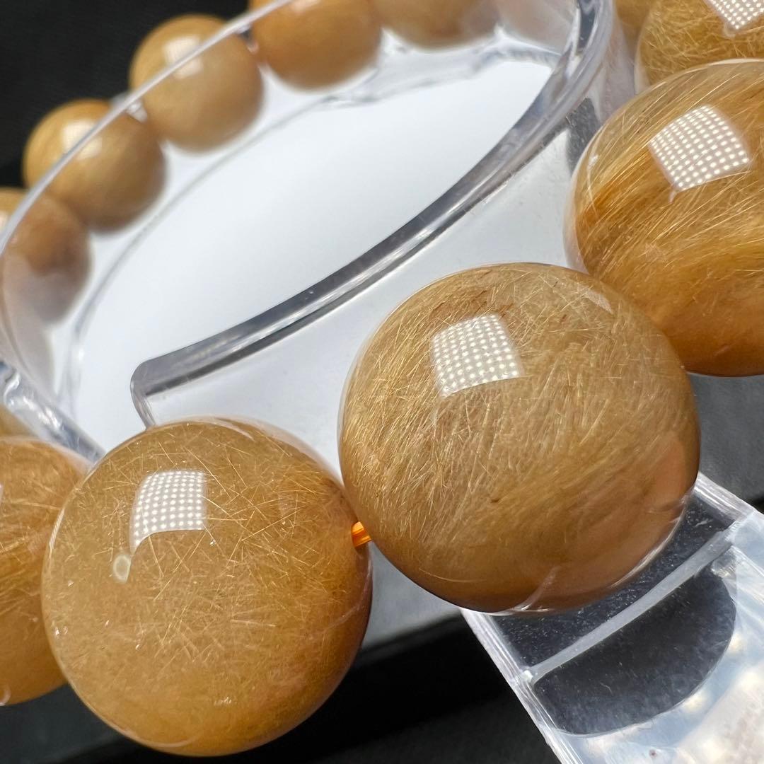 【610191】高品質 ヴィーナスルチルクォーツ 15.6mm ブレスレット