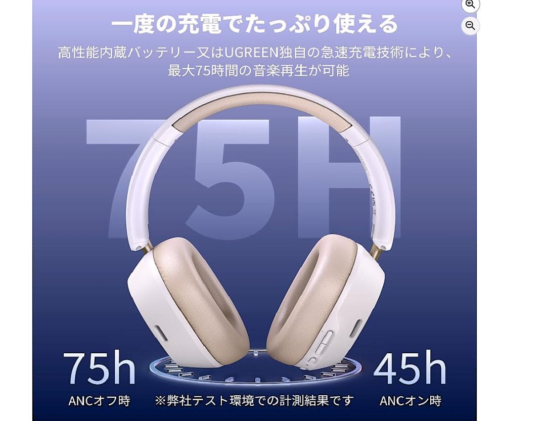 ⭕新品【UGREEN ワイヤレスヘッドホン HiTune Max5c 】黒色