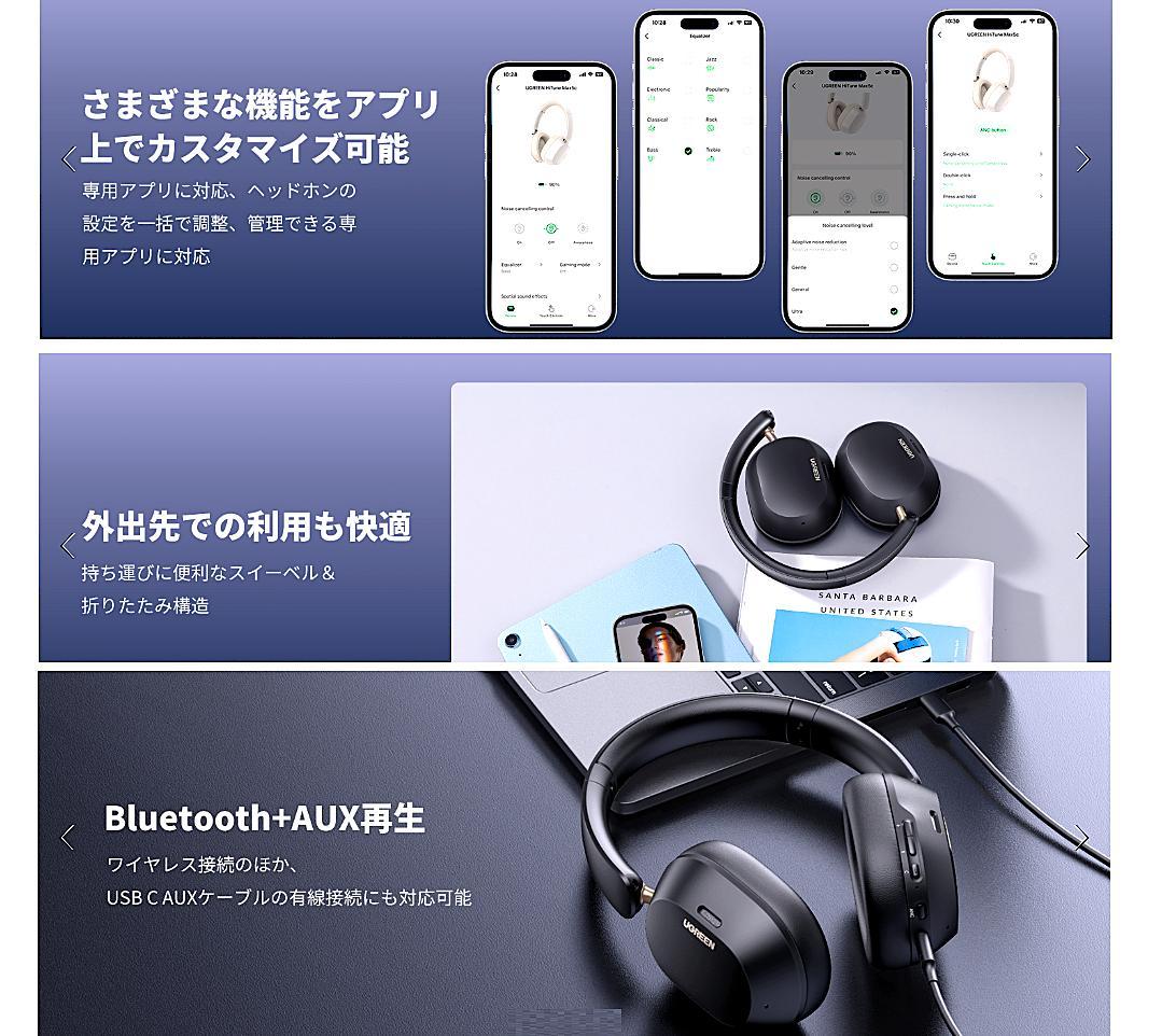 ⭕新品【UGREEN ワイヤレスヘッドホン HiTune Max5c 】黒色