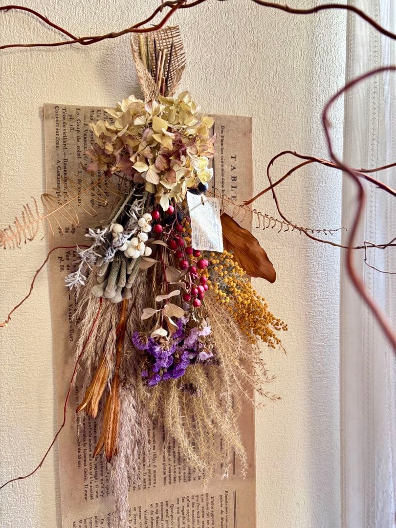 ◆和モダン　しめ縄　リース　スワッグ　ガーランド　ドライフラワー　インテリア②