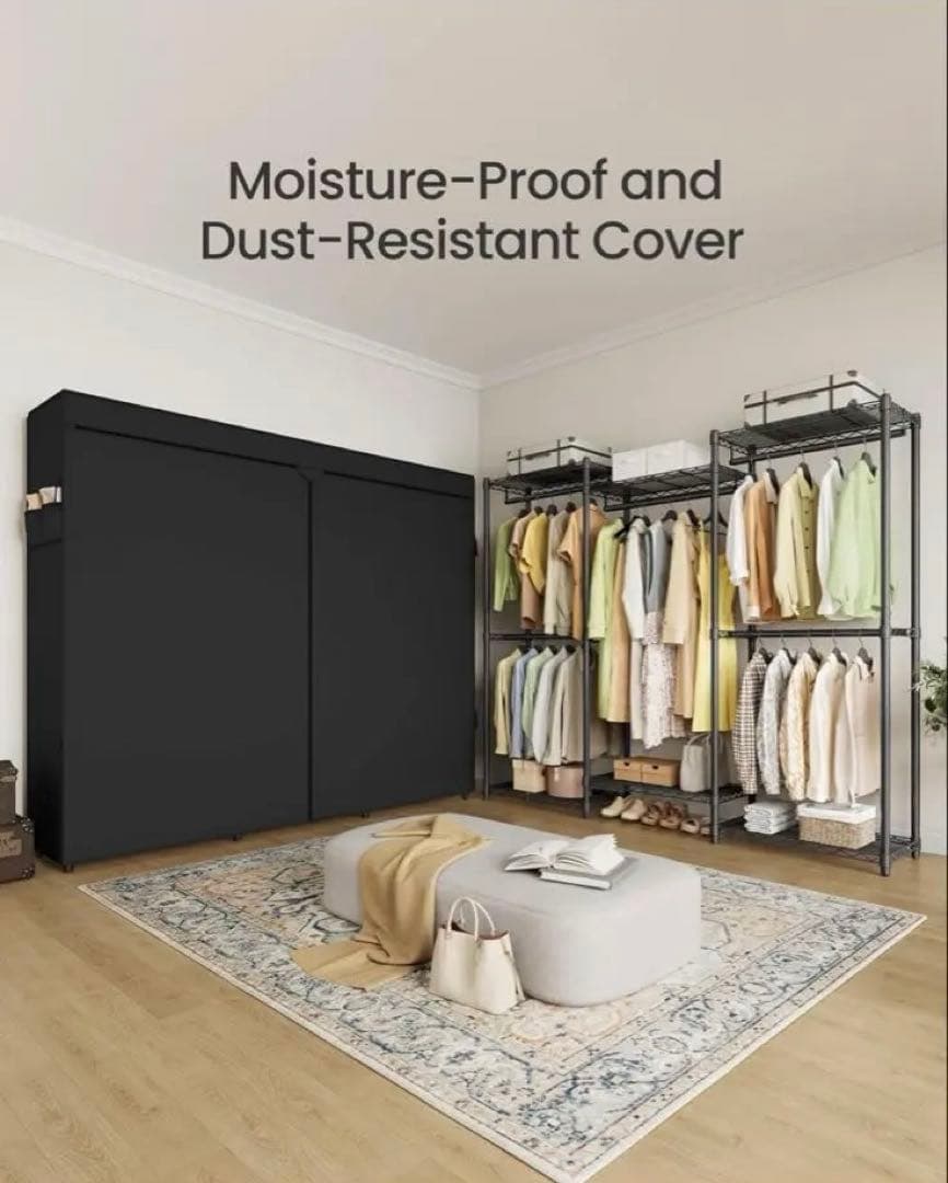 SONGMICS ブラック ハンガーラック