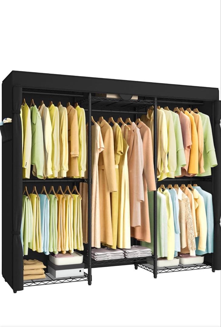 SONGMICS ブラック ハンガーラック