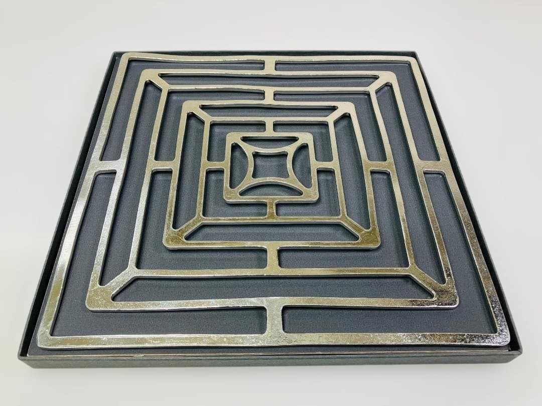 【美品】能作 錫トレイ KAGO スクエア M [501401]（20cm四方）