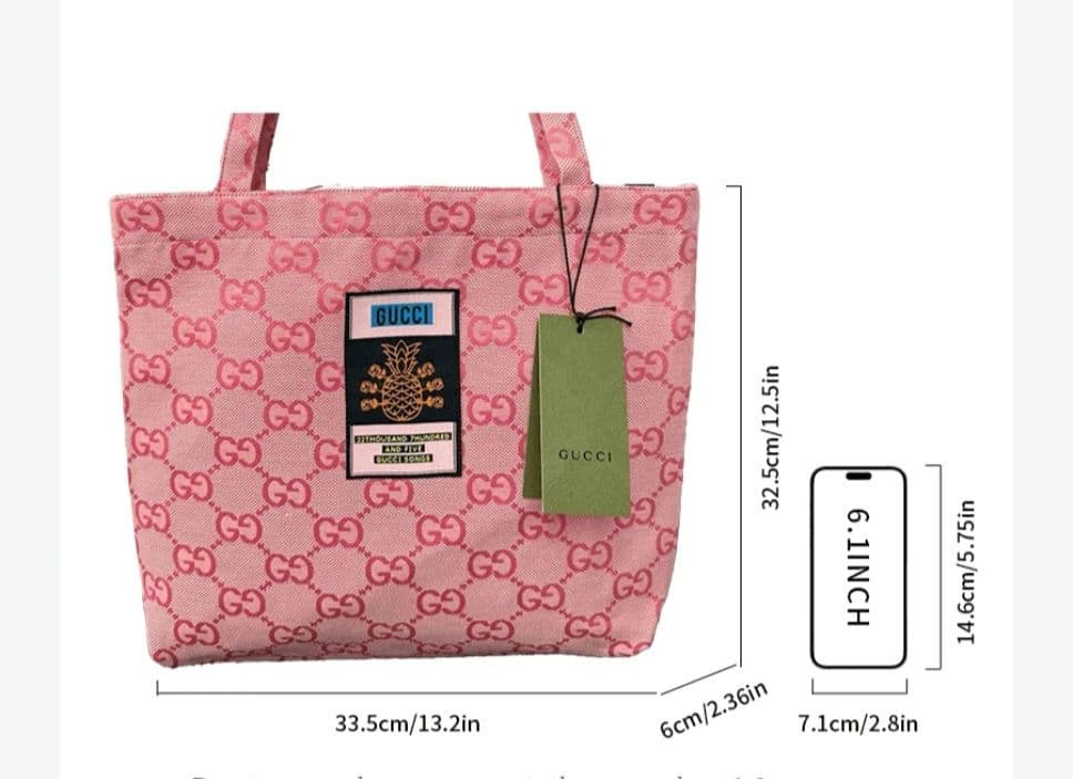 希少最安値！GUCCI ノベルティ ロゴキャンパストートバッグ ピンク