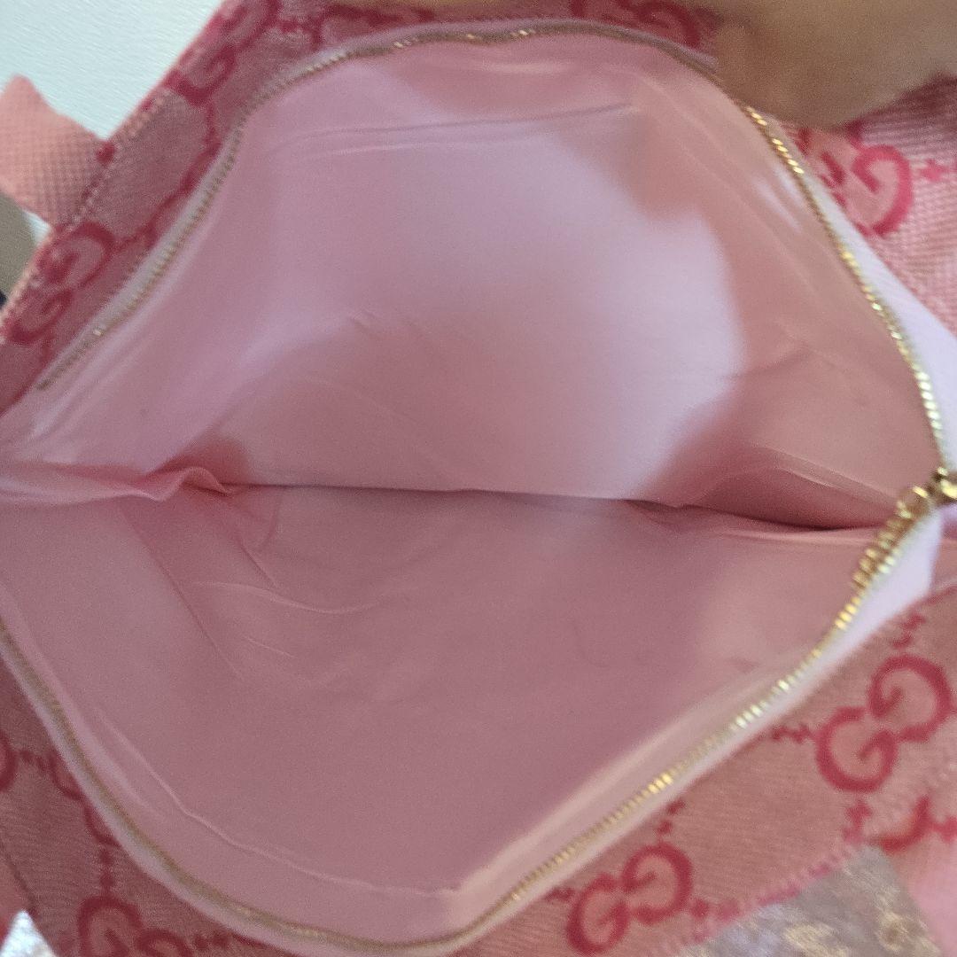 希少最安値！GUCCI ノベルティ ロゴキャンパストートバッグ ピンク