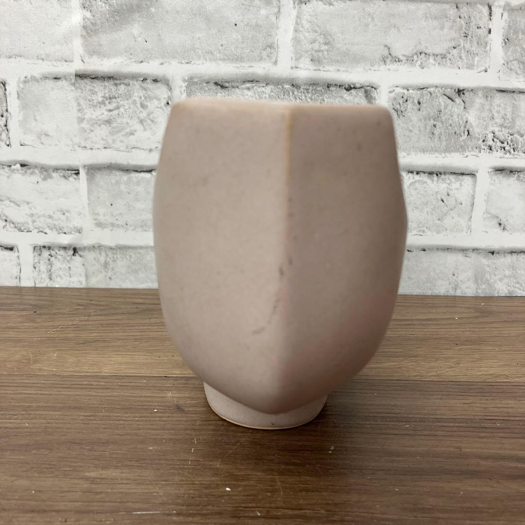 D-壁 花瓶 生け花 華道 陶器 舟形 三日月 ニュアンスカラー 貫入 花器