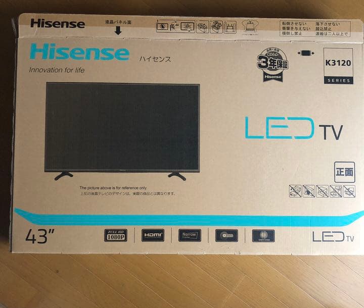 テレビ　43インチ　HISENSE HJ43K3120