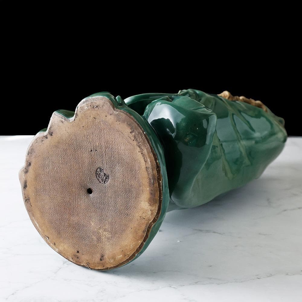 九谷焼 八幡窯 青磁 寿老人像 高65cm 置物 縁起物 東洋彫刻 古美術品