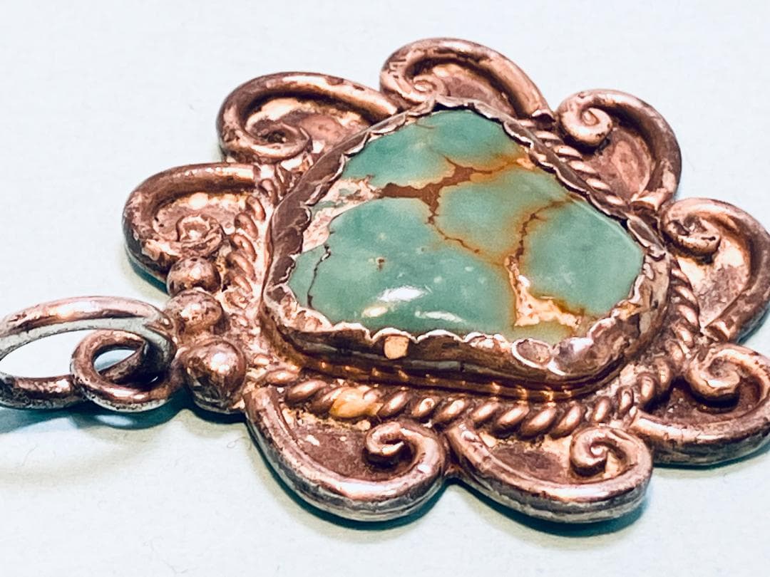 【銀製品925】ターコイズ ハンドメイド　インディアンジュエリー