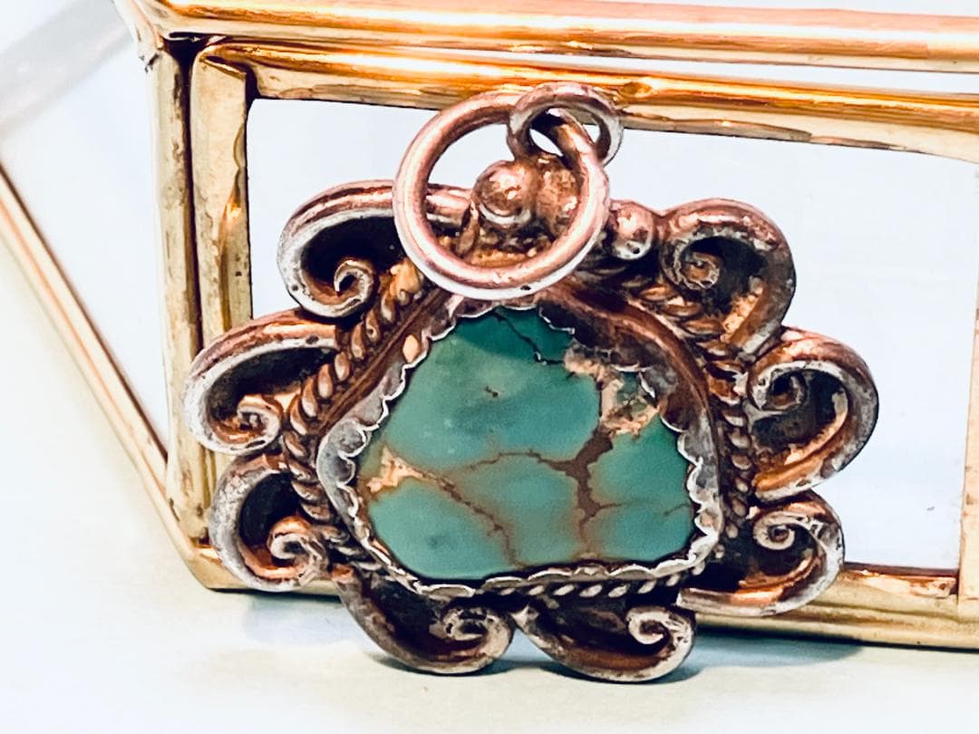 【銀製品925】ターコイズ ハンドメイド　インディアンジュエリー