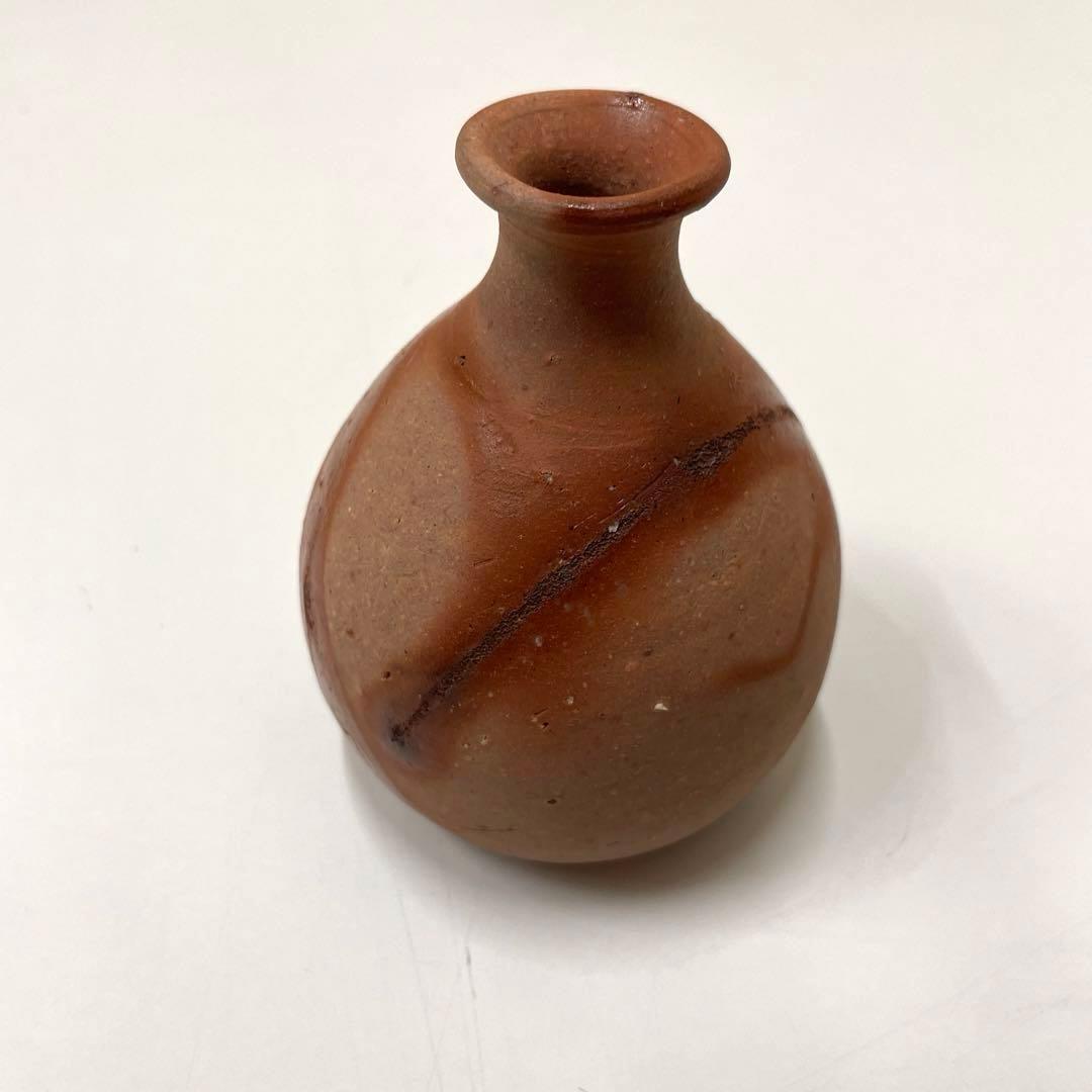 #XG251 陶芸家・酒器・備前焼・伊勢崎紳・緋襷・徳利・共箱・栞付