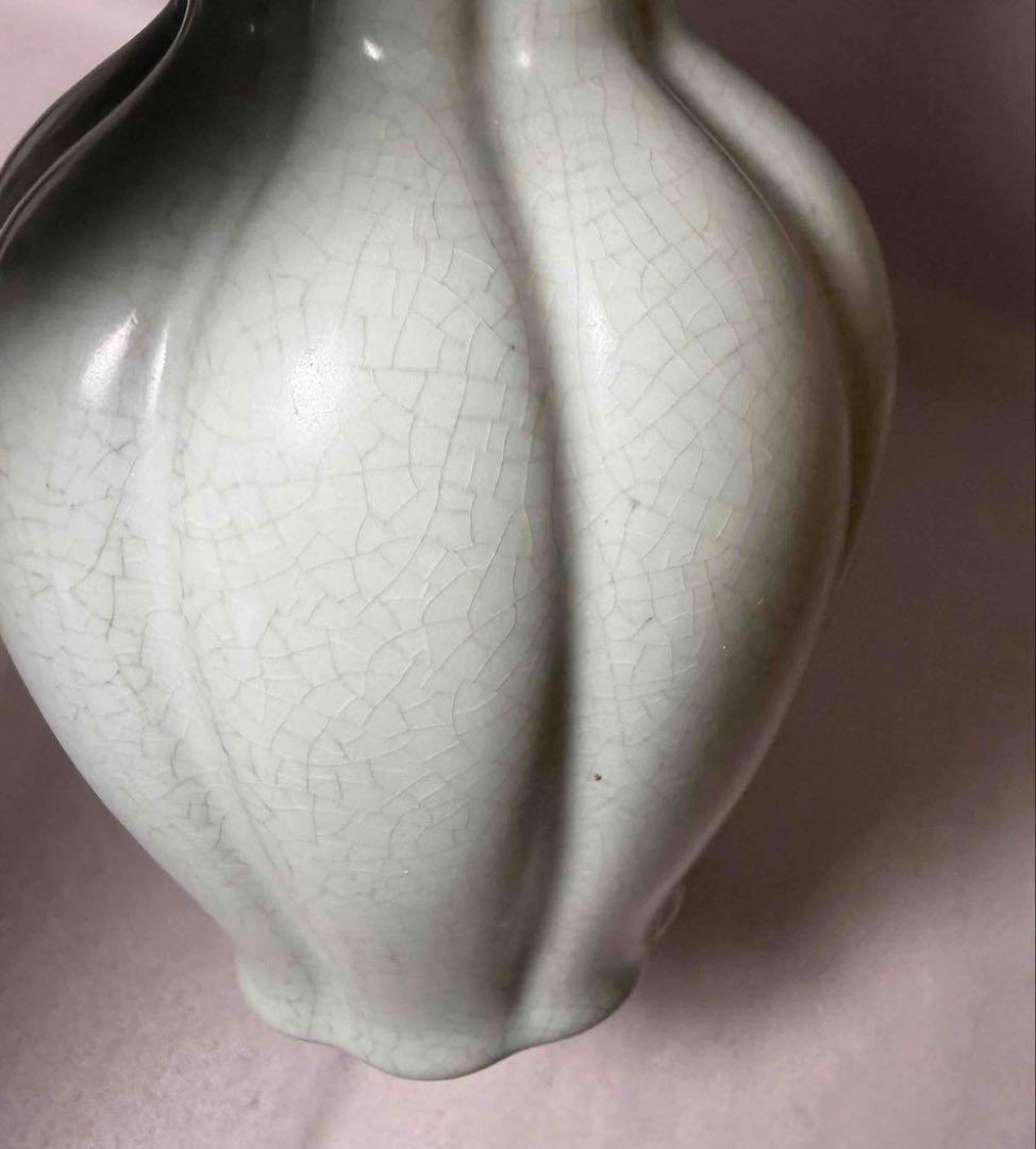中国 瓜稜花口瓶　u6260310