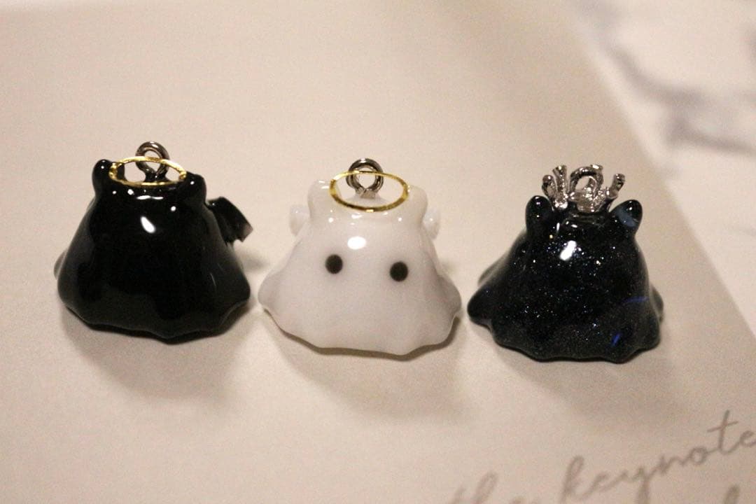 お取り置き品⭐︎めんだこ3連キーホルダー【天使と悪魔・ノーマルシルバー金具】