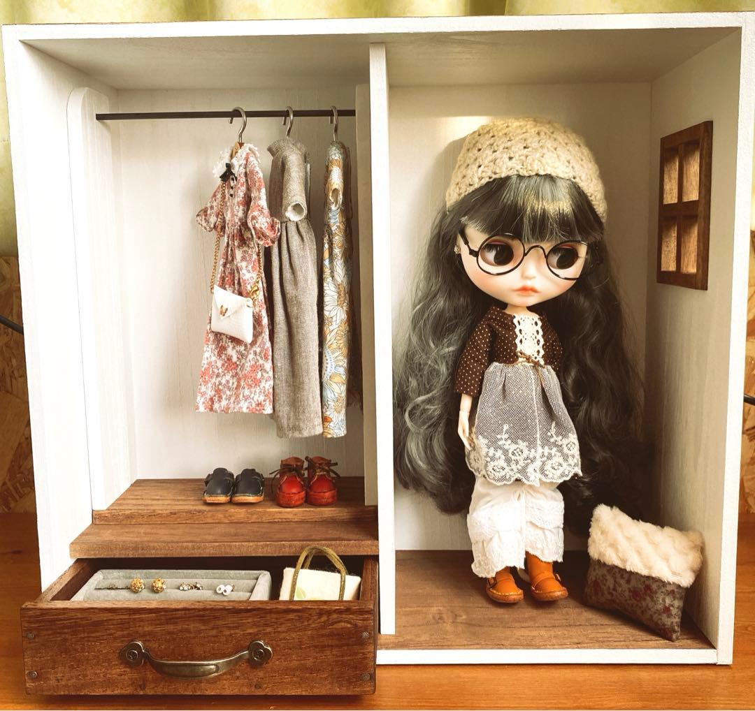 ❤︎おうち型人形用木製収納ケース　ブライス　アイシードール　パオラドール　パオラレ