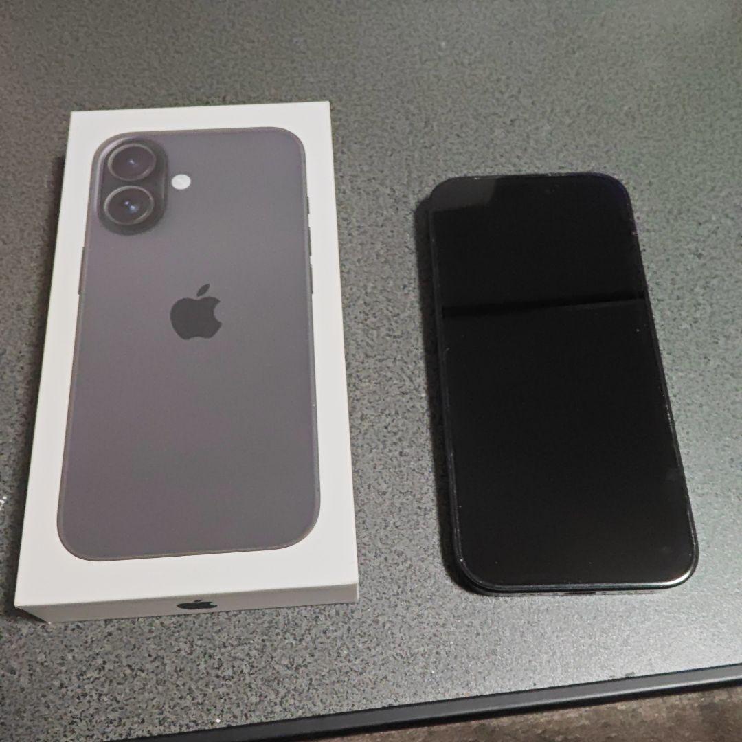 Apple iPhone 16ブラック 本体128GB 黒SIMフリーカバー付き
