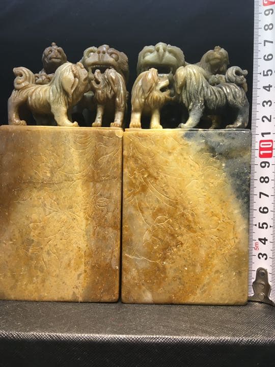 天然石特大印材置物