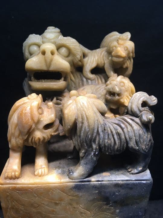 天然石特大印材置物