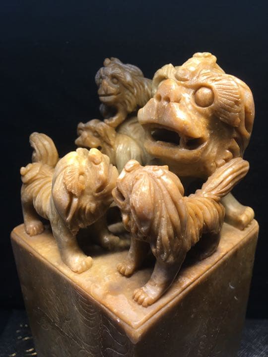 天然石特大印材置物