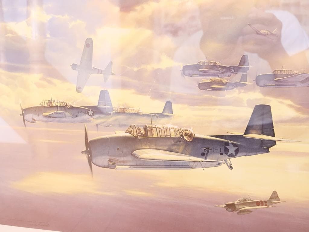 航空絵画　ONLY ONE SURVIVER ～ミッドウエイ海戦時のゼロ戦～