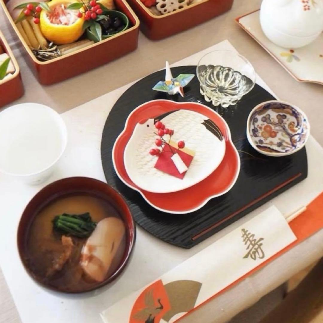 【新品】【大人気】有田焼　幸楽窯　鶴亀銘々皿セット　縁起物