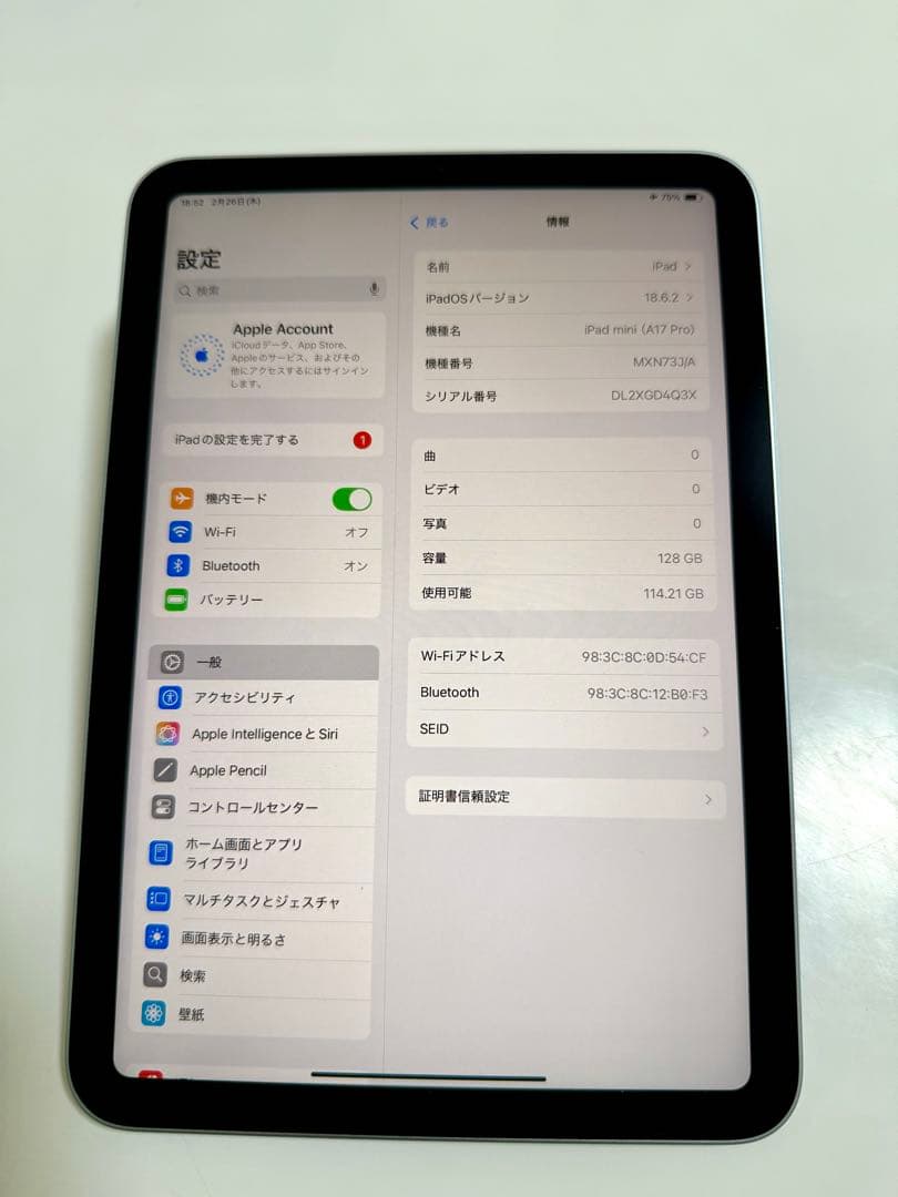 Apple iPad mini 7 128GB wifi ブルー