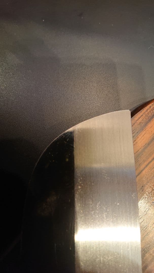 不動国行玄海正国 鎌型薄刃包丁 (本焼 )平鏡面 黒檀八角柄