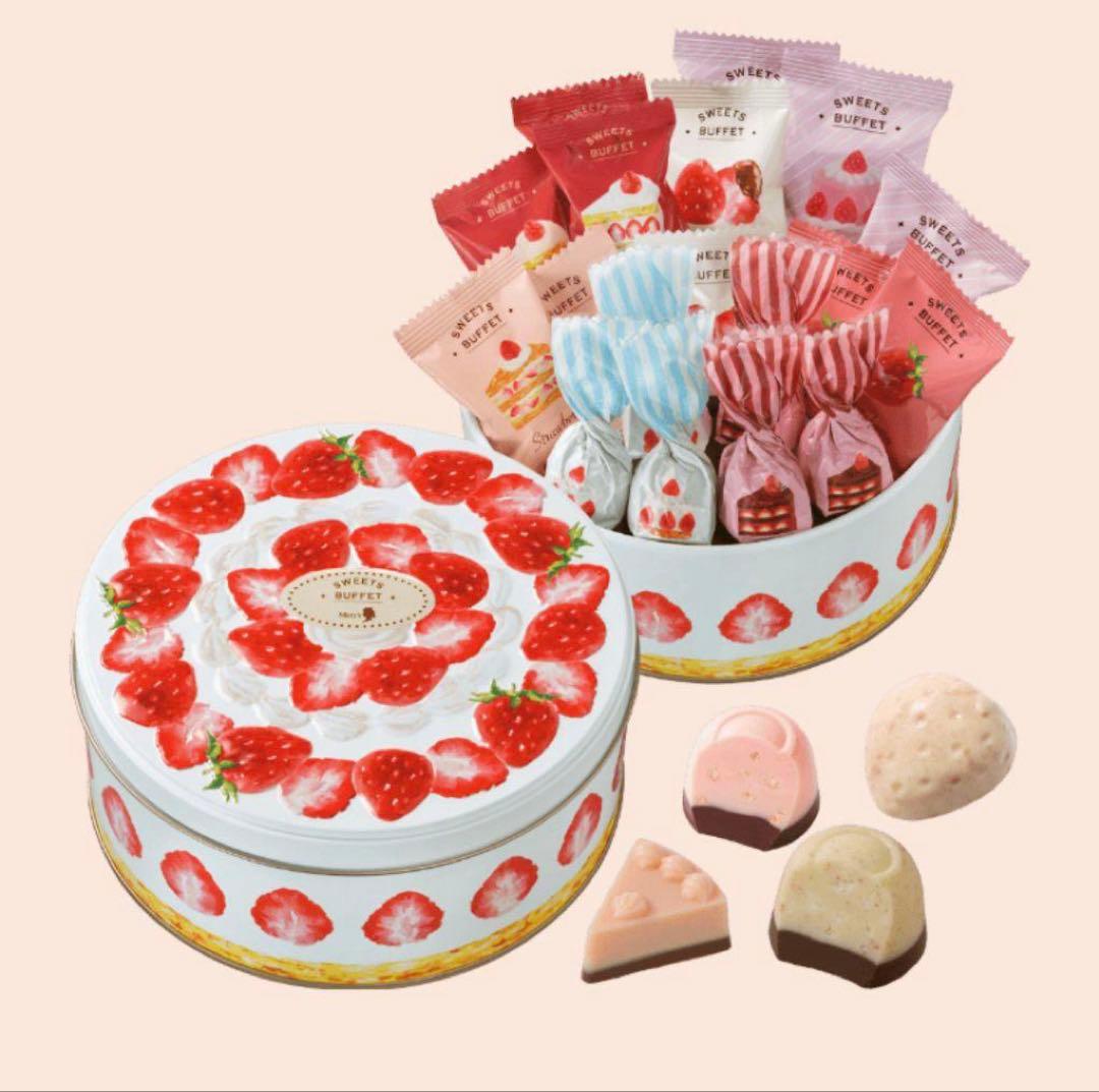 新品 メリーチョコレート スイーツビュッフェ 缶 4点 セット お菓子無し
