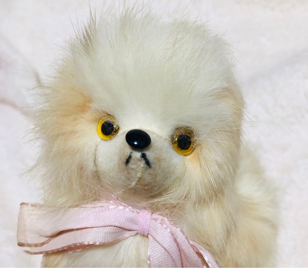 昭和レトロ　犬　ラビットファー　リアファー シーズー　ぬいぐるみ　置物
