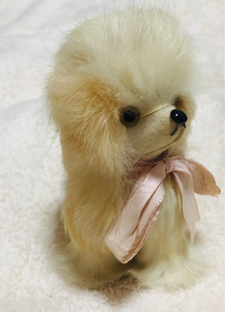 昭和レトロ　犬　ラビットファー　リアファー シーズー　ぬいぐるみ　置物