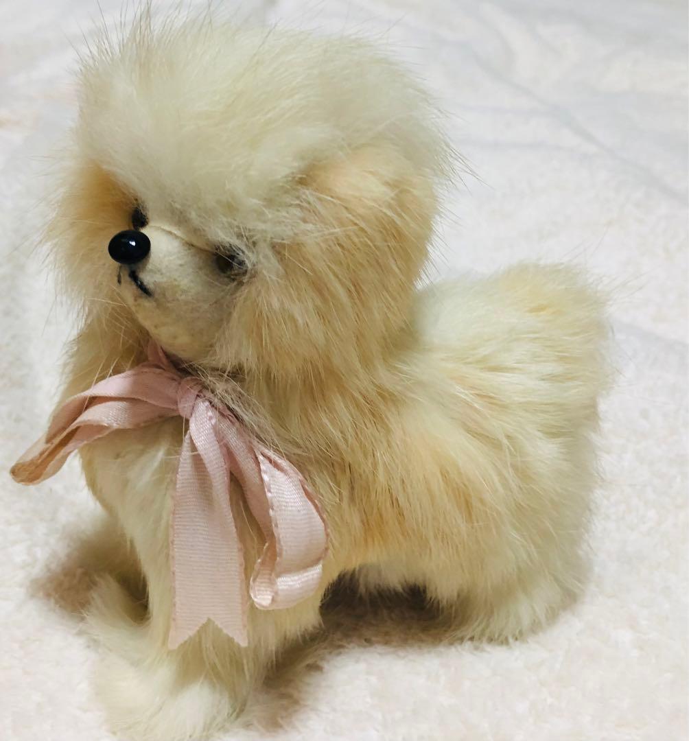 昭和レトロ　犬　ラビットファー　リアファー シーズー　ぬいぐるみ　置物