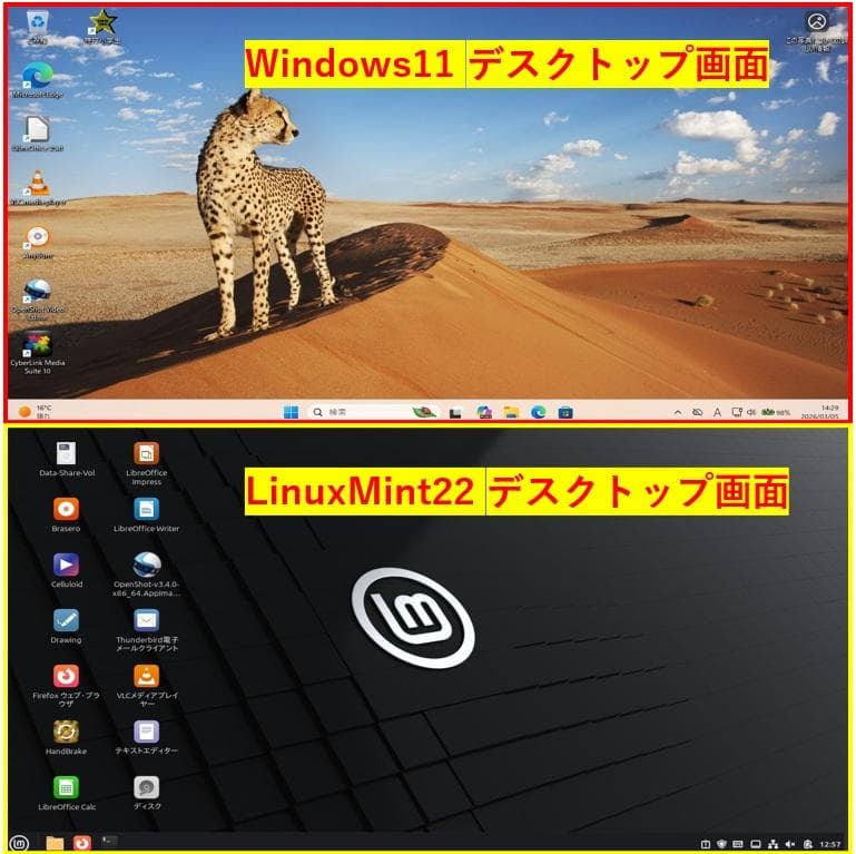 【完動品】Win11＆LinuxMint搭載ハイブリッドノートPC（E520）
