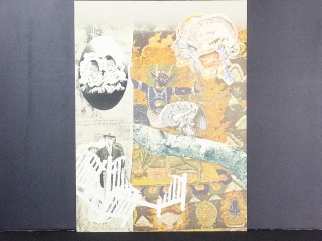 現代美術 大浦信行　直筆サイン『遠近を抱えてヨリ Ⅸ』リトグラフ　0317Q
