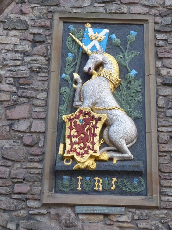 レア型 ユニコーン ヴィンテージ ステンドグラス スコットランド ブルー 高級