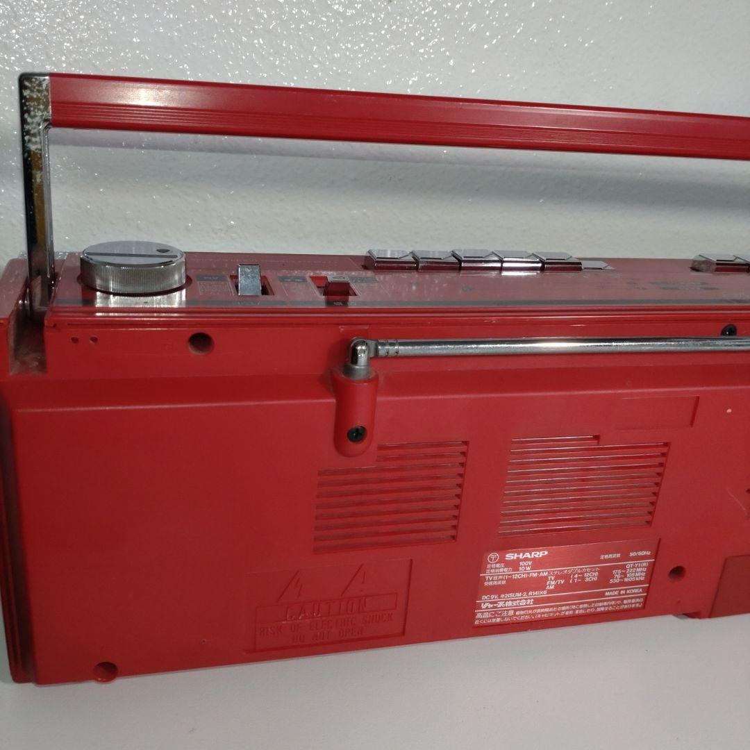 SHARP QTY1 レッド ダブルラジカセ レトロ 昭和 シャープ